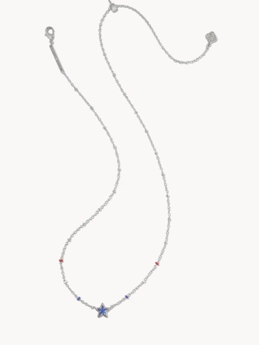Kendra Scott Mini Cassidy Silver Short Pendant Necklace in Cobalt Blue Illusion - Picture 2 of 3